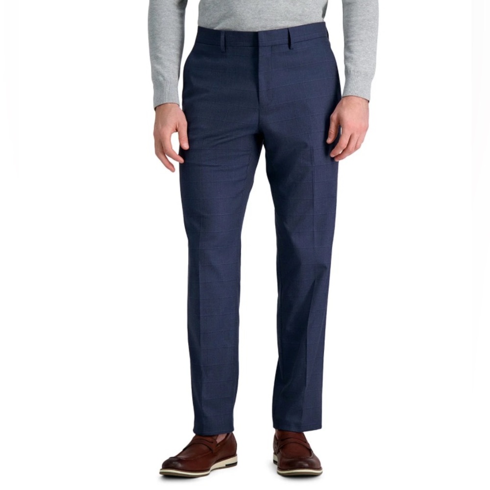HAGGAR MENS CASUAL PANTS Navy Blue Slim Fit 34 X 30